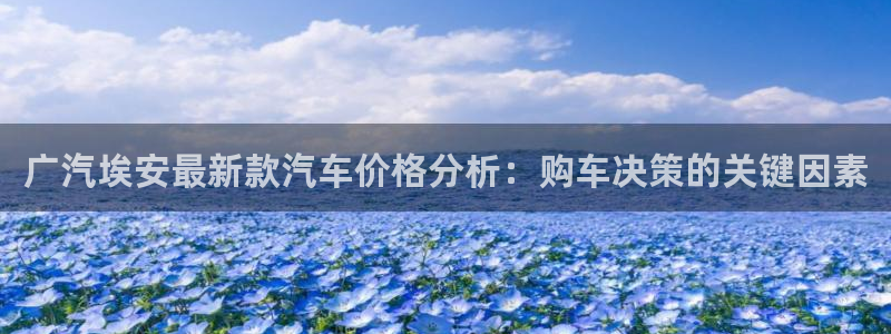 新宝gg平台反水:广汽埃安最新款汽车价格分析:购车决策的关键