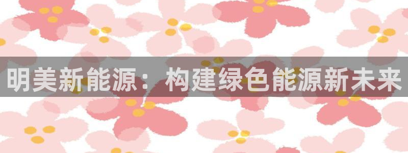 新宝gg 502：明美新能源：构建绿色能