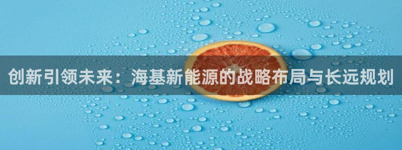 新宝 gg平台：创新引领未来：海基新能源