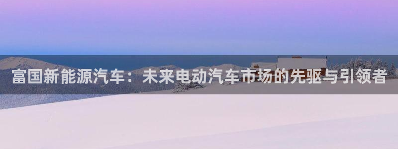 新宝gg返点：富国新能源汽车：未来电动汽
