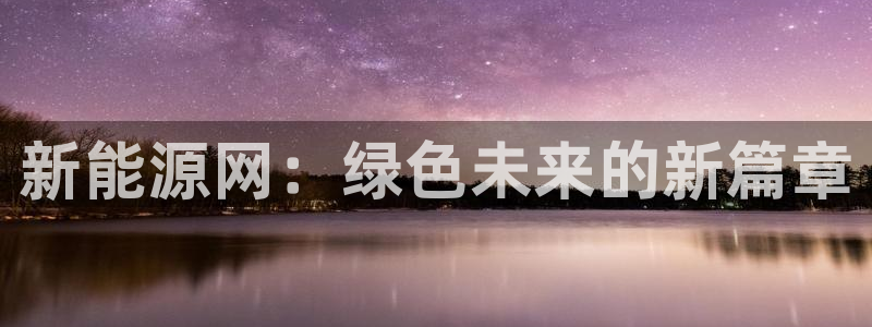 登录新宝GG：新能源网：绿色未来的新篇章